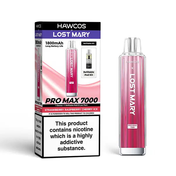 Hawcos x Lost Mary Pro Max 7000 - Strawberry Raspberry Cherry Ice