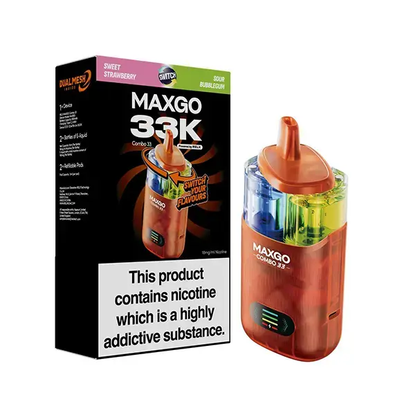 Sweet Strawberry / Sour Bubblegum RELX Maxgo Combo 33K Prefilled Pod Vape Kit