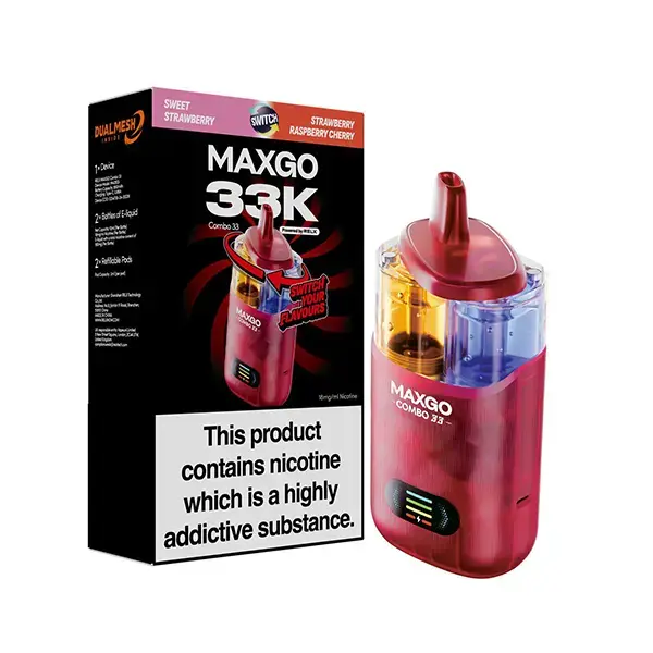 Sweet Strawberry / Strawberry Raspberry Cherry RELX Maxgo Combo 33K Prefilled Pod Vape Kit
