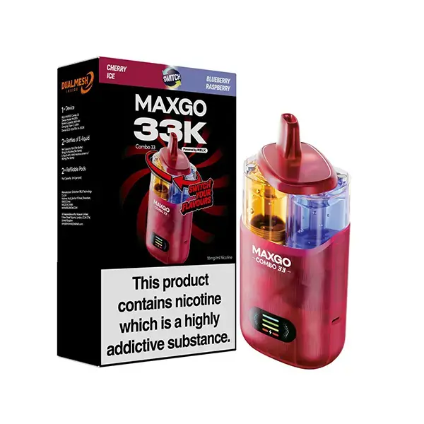 Cherry Ice / Blueberry Raspberry RELX Maxgo Combo 33K Prefilled Pod Vape Kit