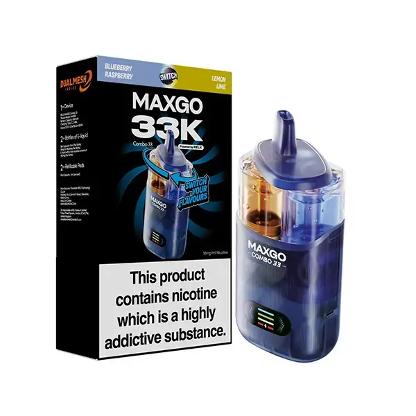 Blueberry Raspberry / Lemon Lime RELX Maxgo Combo 33K Prefilled Pod Vape Kit