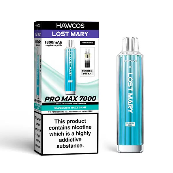 Hawcos x Lost Mary Pro Max 7000 - Blueberry Razz Gami
