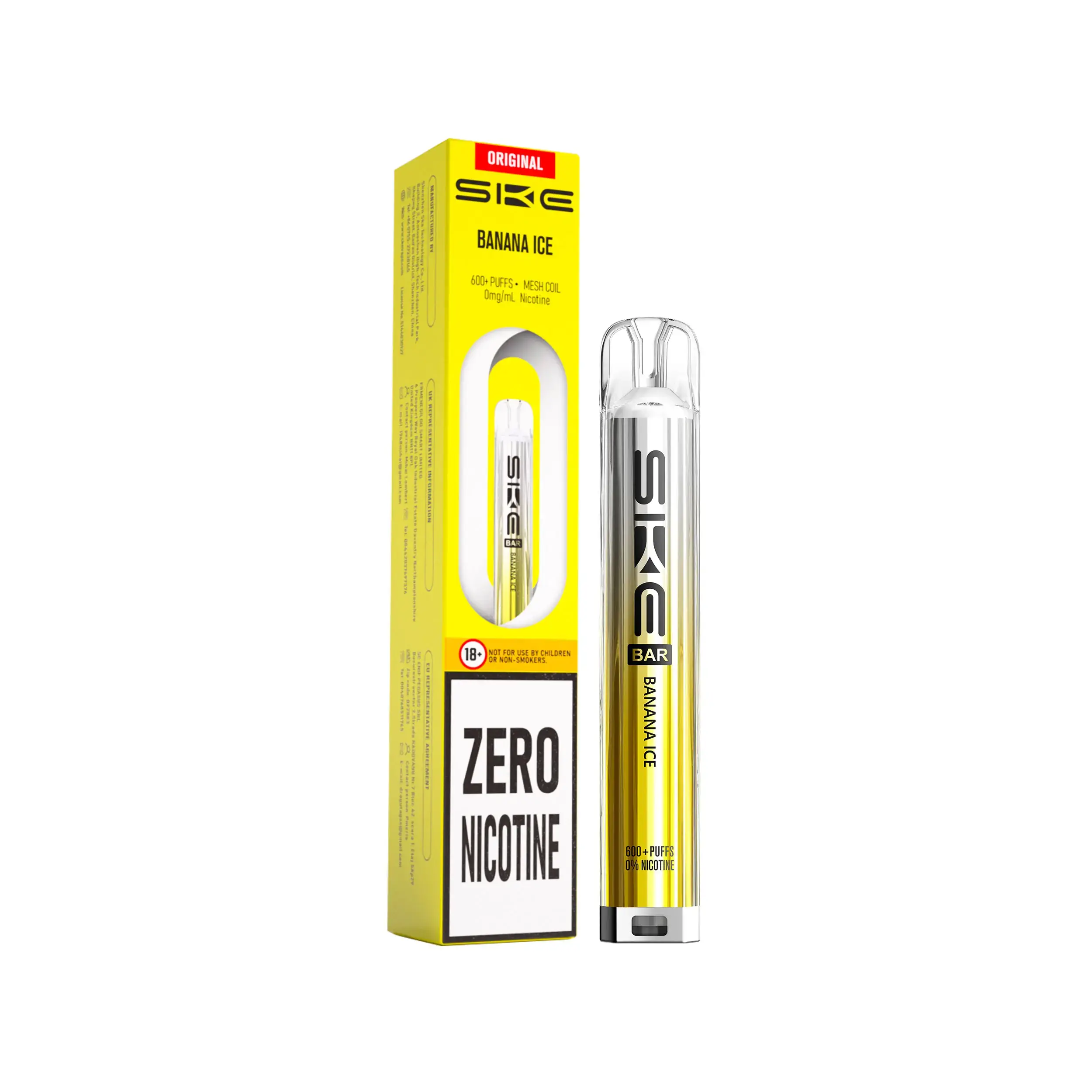 Banana Ice SKE Crystal Bar 600 Zero Nicotine Kit