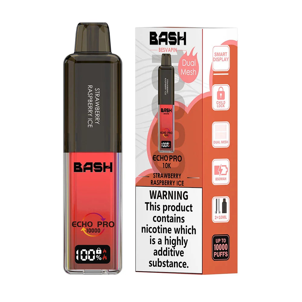 Bash Vape Echo Pro 10K Prefilled Pod Kit - Strawberry Raspberry Ice