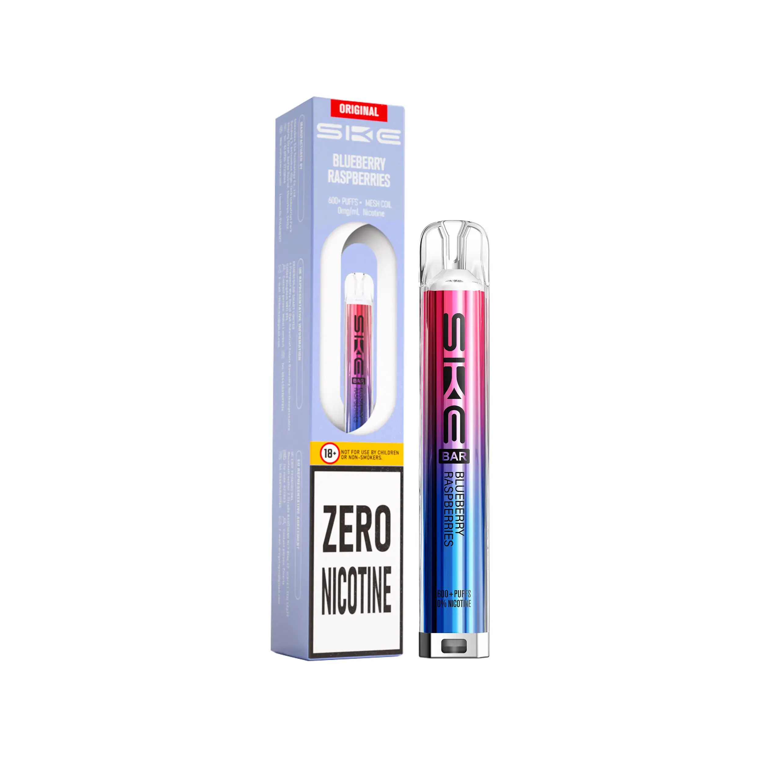 Blueberry Raspberries SKE Crystal Bar 600 Zero Nicotine Kit