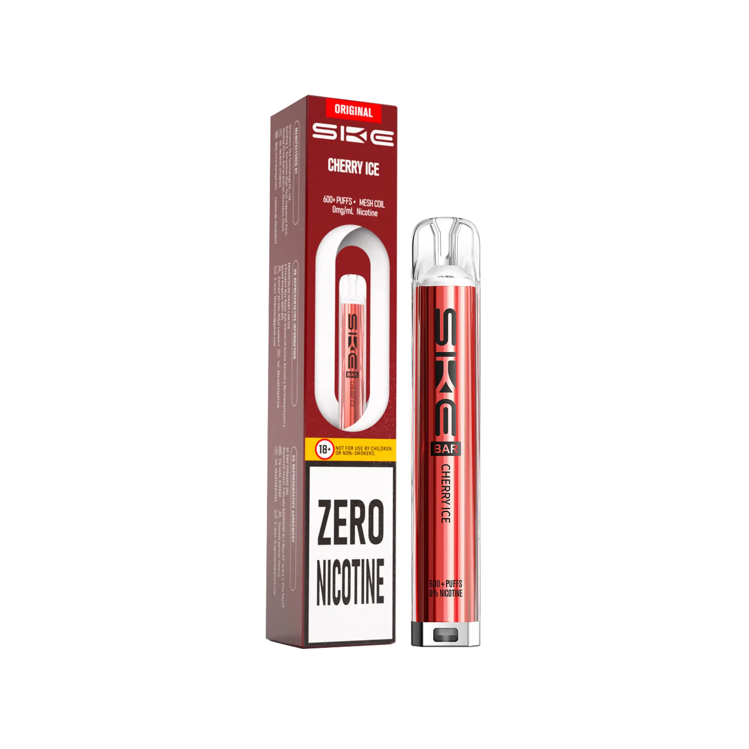 Cherry SKE Crystal Bar 600 Zero Nicotine Kit