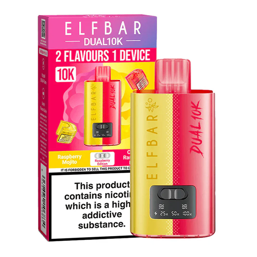 Elf Bar Dual 10K Puffs Prefilled Vape - Raspberry Edition
