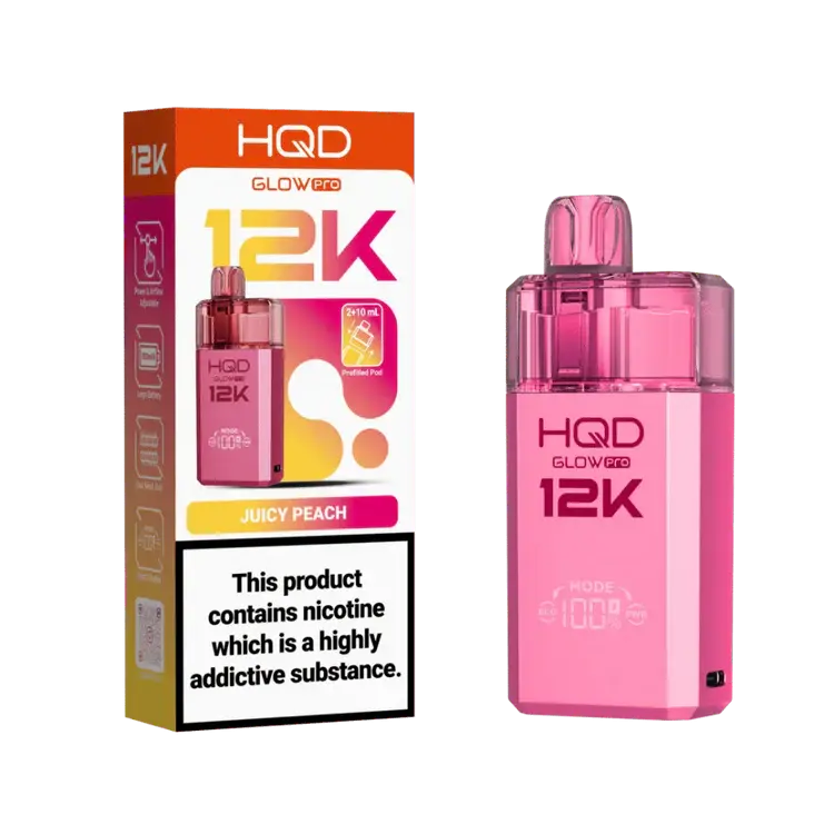 Juicy Peach HQD Glow Pro 12K Prefilled Pod Kit