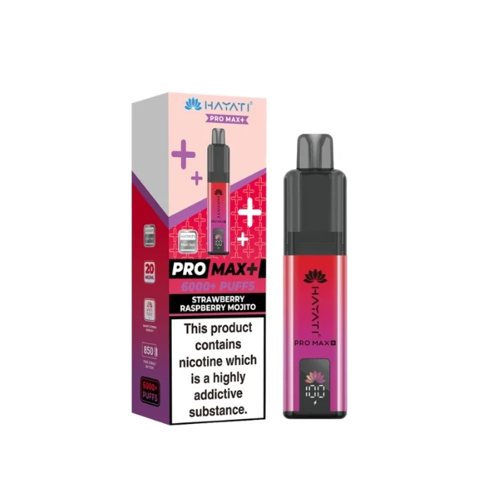 Hayati Pro Max Plus 6000 Prefilled Pod Kit - 20mg | Strawberry Raspberry Mojito