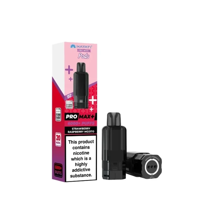 Hayati Pro Max Plus 6K Prefilled Pods - 20mg | Strawberry Raspberry Mojito