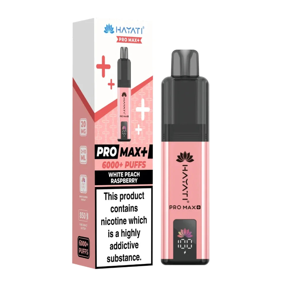 Hayati Pro Max Plus 6000 Prefilled Pod Kit - White Peach Raspberry
