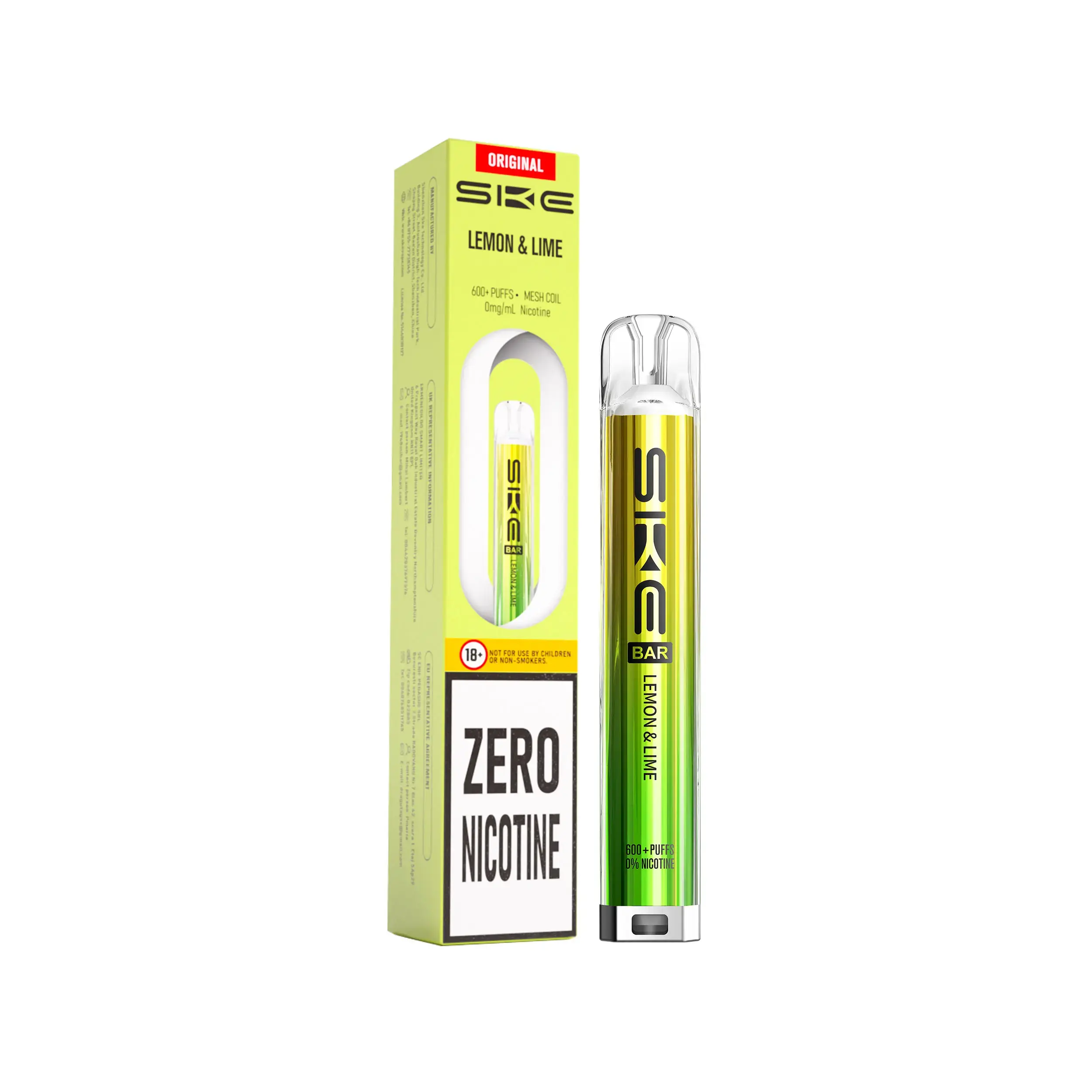 Lemon & Lime SKE Crystal Bar 600 Zero Nicotine Kit