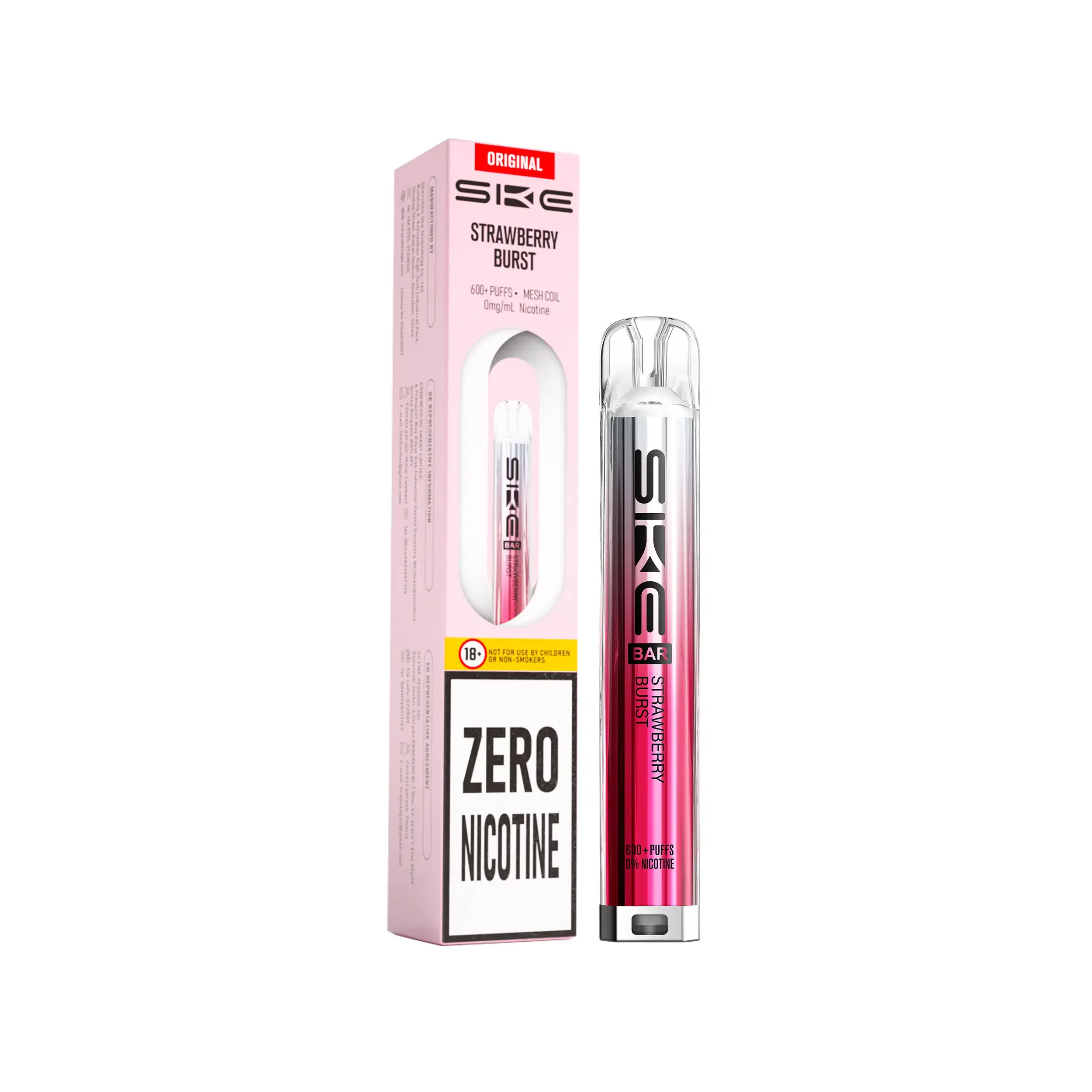Strawberry Burst SKE Crystal Bar 600 Zero Nicotine Kit