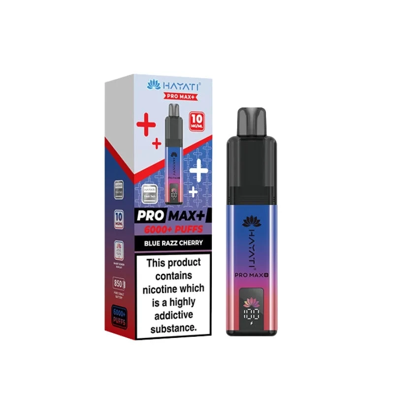 Hayati Pro Max Plus 6000 Prefilled Pod Kit - 10mg | Blue Razz Cherry