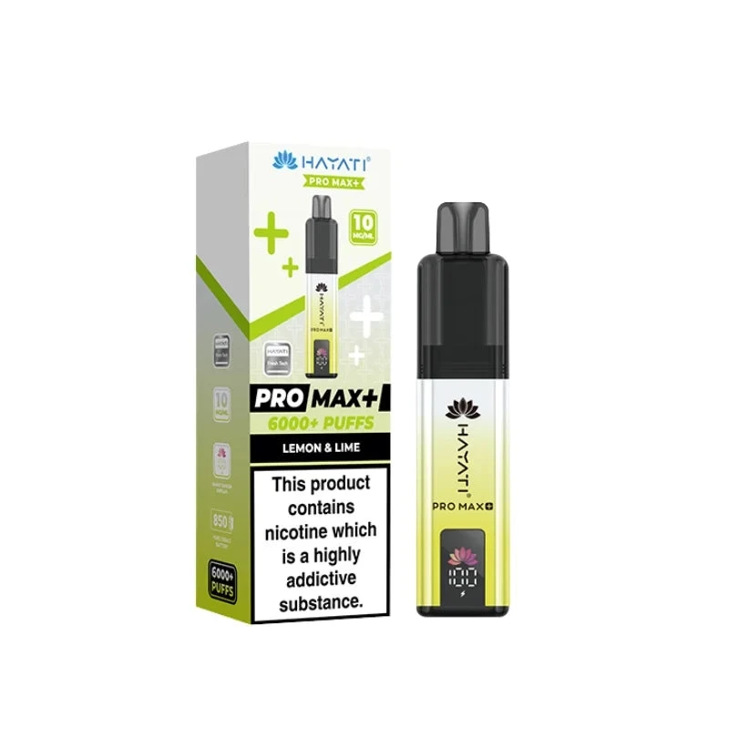 Hayati Pro Max Plus 6000 Prefilled Pod Kit - 10mg | Lemon and Lime