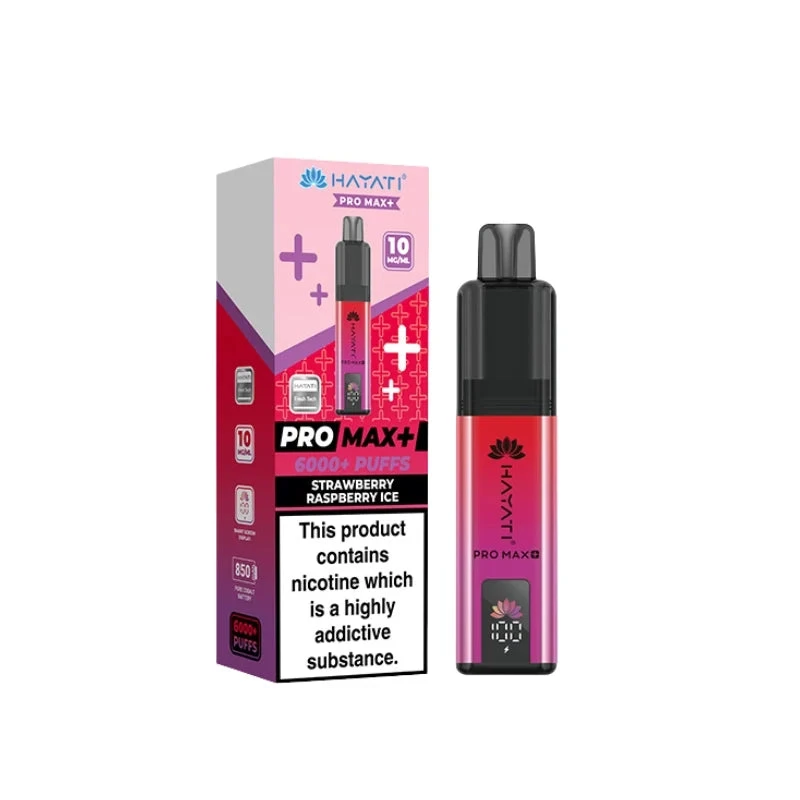 Hayati Pro Max Plus 6000 Prefilled Pod Kit - 10mg | Strawberry Raspberry Ice