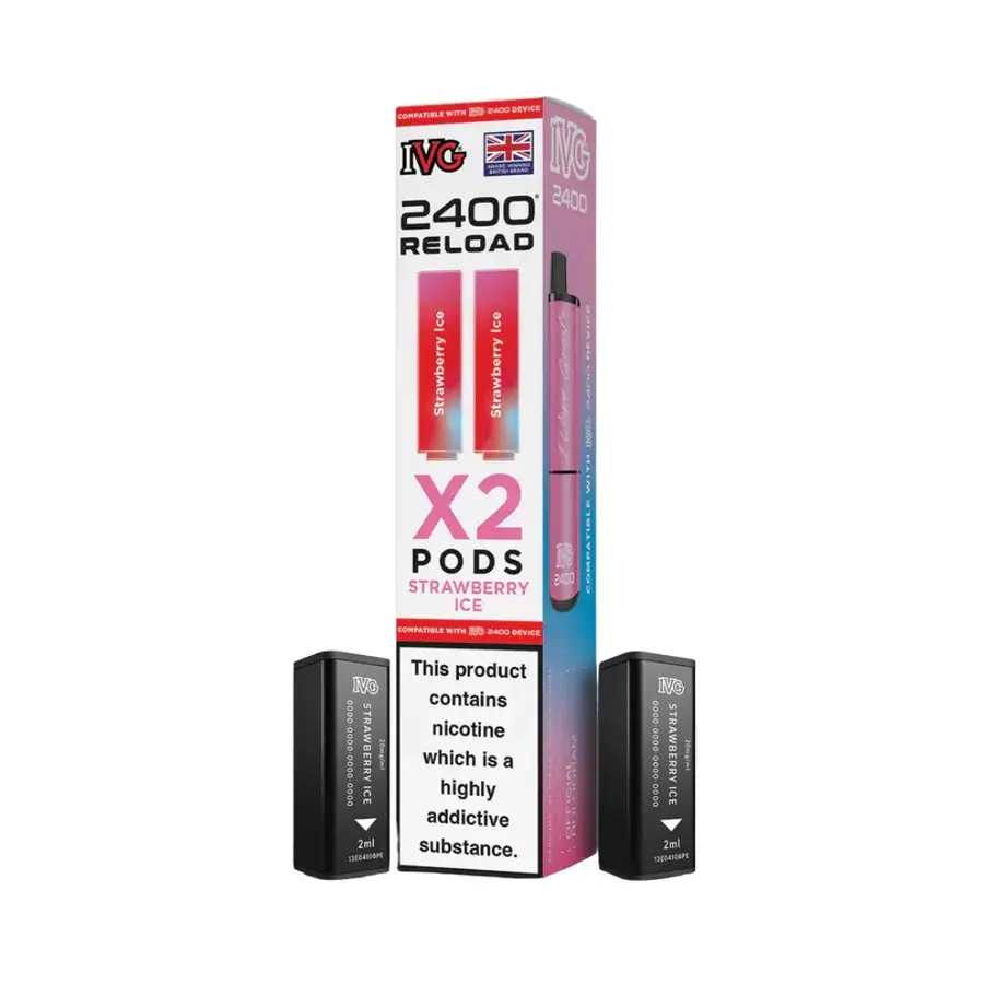Strawberry Ice IVG 2400 Reload 2 in 1 Prefilled Pods