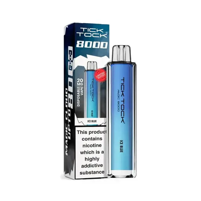 Ice Blue Tick Tock Magic 8000 Prefilled Pod Kit