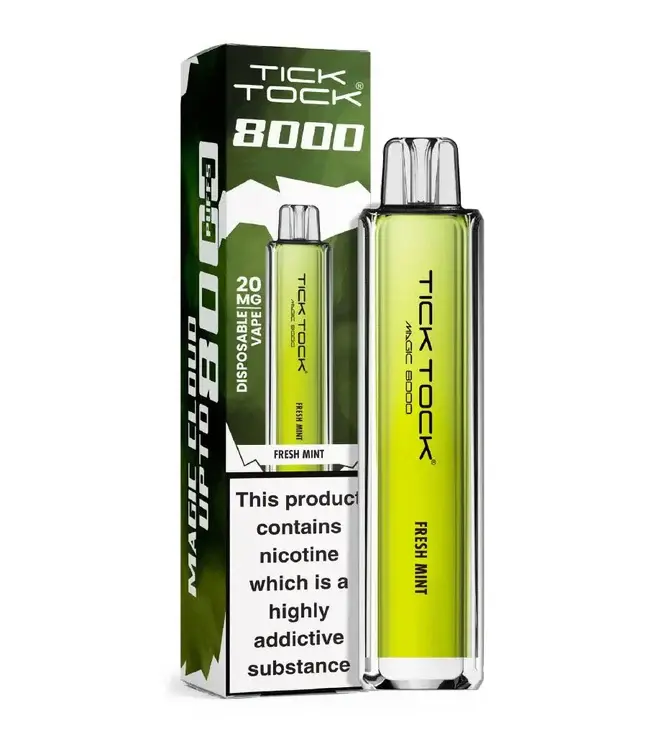 Fresh Mint Tick Tock Magic 8000 Prefilled Pod Kit