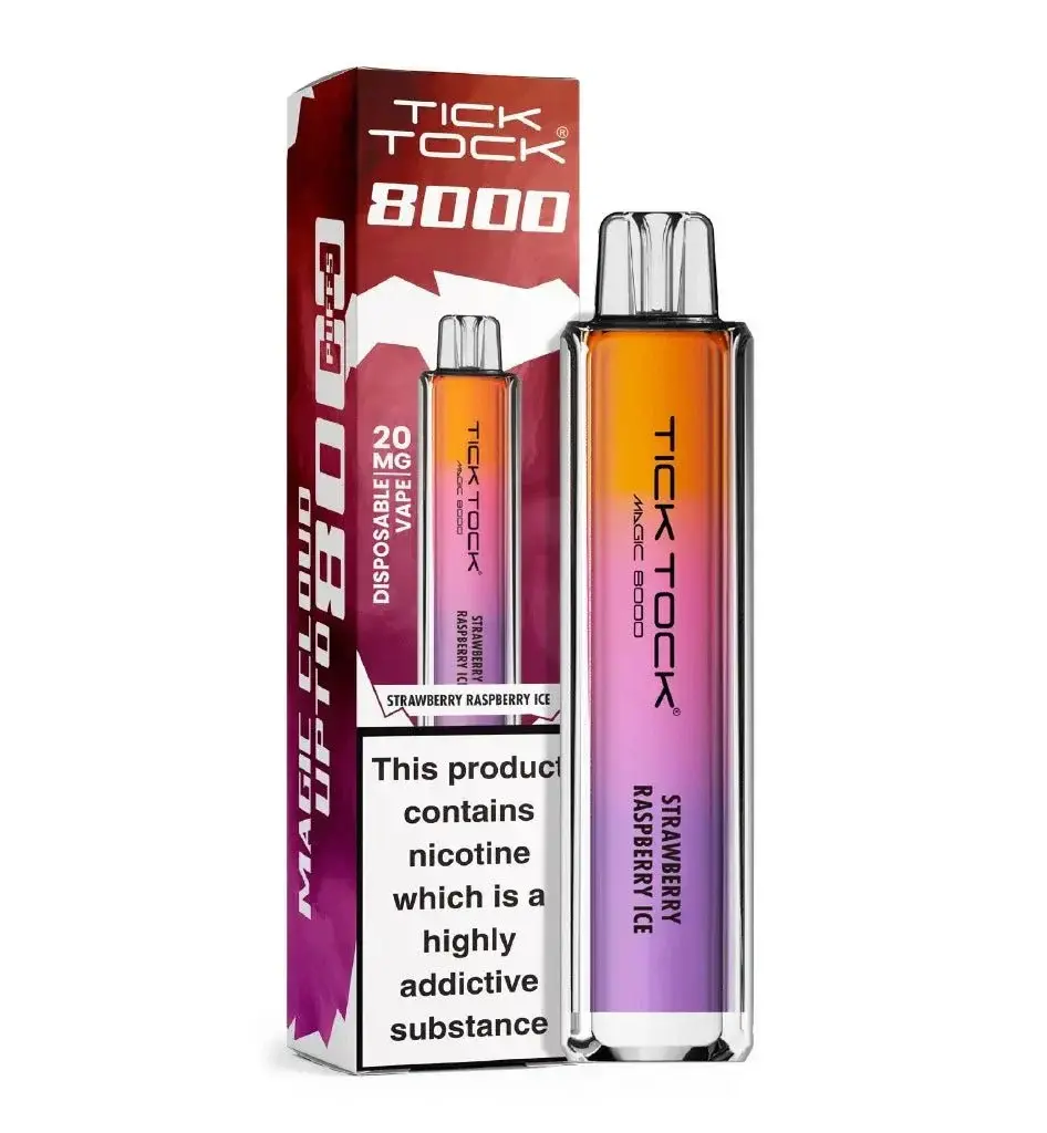 Strawberry Raspberry Ice Tick Tock Magic 8000 Prefilled Pod Kit