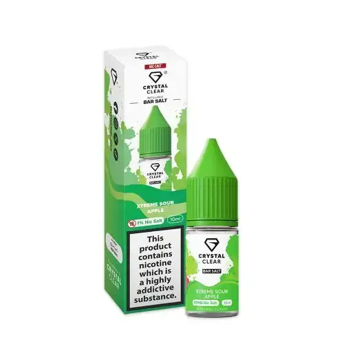 Xtreme Sour Apple Nic Salt E-Liquid by Crystal Clear Bar Salts 10ml | 10mg